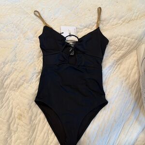 Beach Riot one piece with cut out and gold straps
